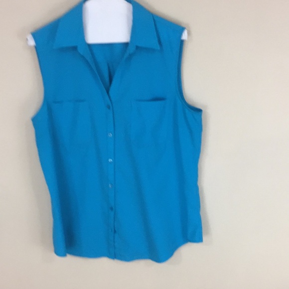 Talbots Tops - Talbots Factory Turquoise Sleeveless Button Down Top Size Large
